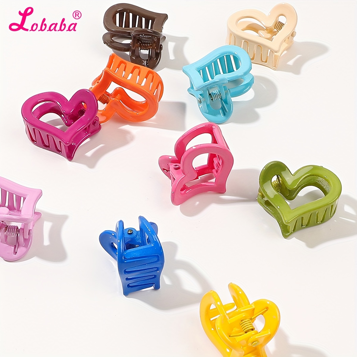 

Lobaba 10pcs Set Cute & Elegant Star And Heart Hair Clips - , For Stylish Updos