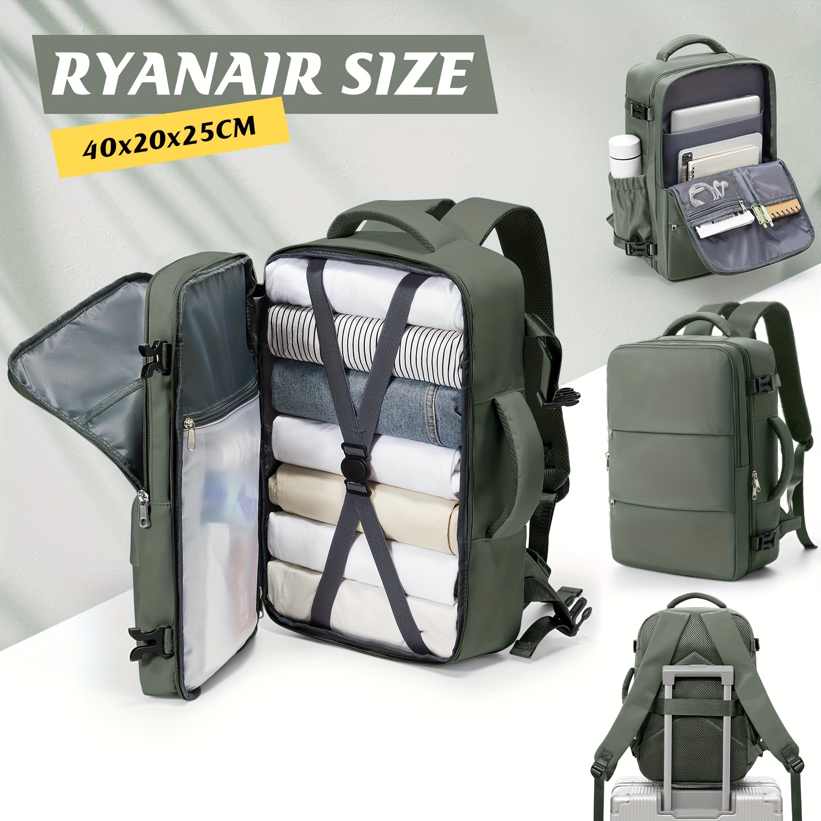 TEMU Travel Backpack 40x20x25cm, Cabin Backpack For Ryanair, Boarding Backpack/airline Backpack/travel Backpack Suitable For Short Trips, Easy To