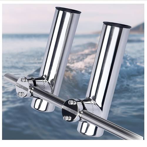 (1-pack) support de canne à pêche, installation sur rail de bateau, pince en acier inoxydable pour support de canne, à pince pour un repositionnement facile ; aucun perçage de linstallation. adapté aux bateaux océaniques, bateaux de pêche et bateaux flottants