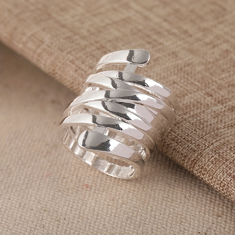 TEMU 925 Silver Plated Fashion Wide Ring, Perfect Decoration For , Daily Outfits, To Party And Your Charm