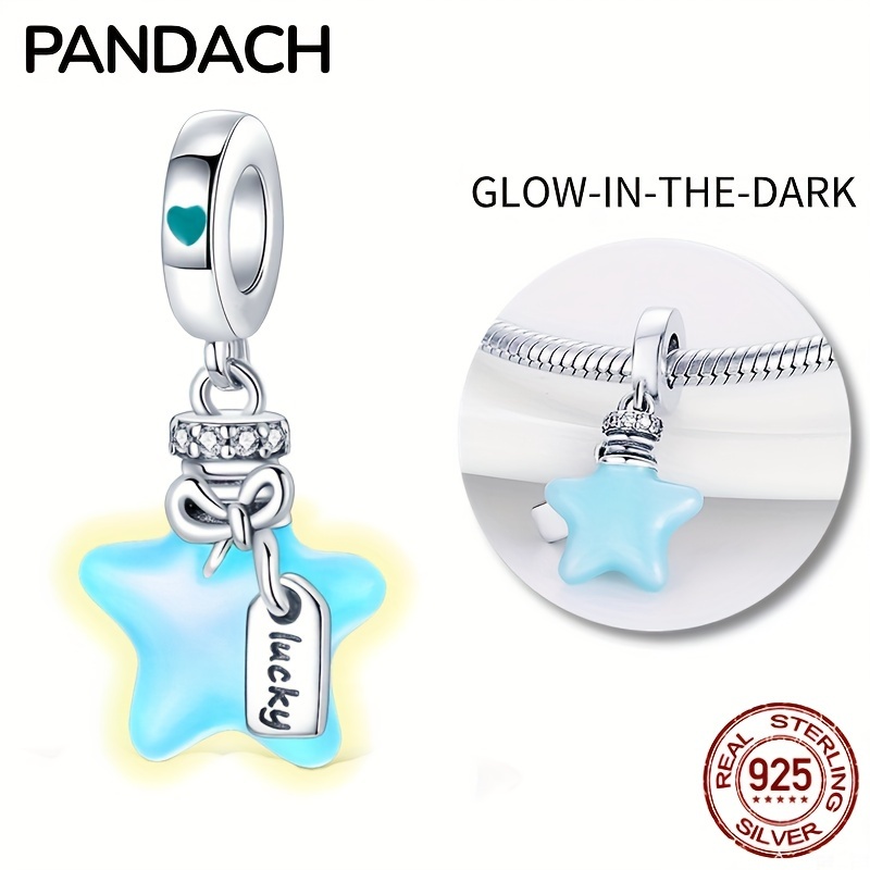 

100% 925 Sterling Silver Twinkle Star Glow In The Dark Charm Fit For Original Bracelet Diy Jewelry Making Gift
