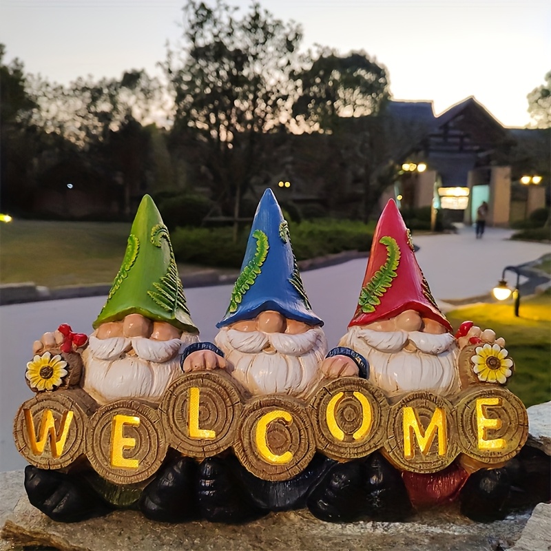 TEMU 12 Inch Garden Gnomes Outdoor Decor. Outdoor Garden Decor On Patio, Balcony.christmas, Dwarf Ornament Crafts Statue For Garden Lawn Patio