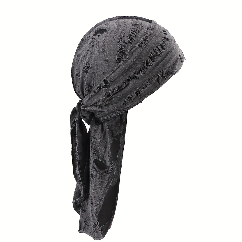 Retro Ripped Tassel Pirate Hat Men's Tie Headband Scarf Hat Rap Artist Headscarf