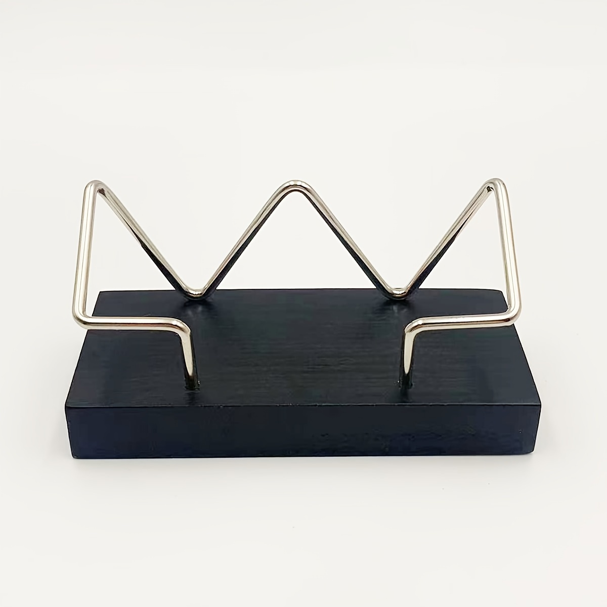 Stylish Wooden Business Card Holder With Metal Accents - Restaurants And Hotels, Showcase Your !