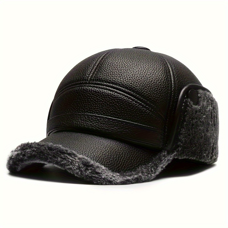 TEMU Men's Winter Warm Fleece-lined Hat, And Multi-functional Neck Warmer - Suitable For Young Adults To Middle-aged