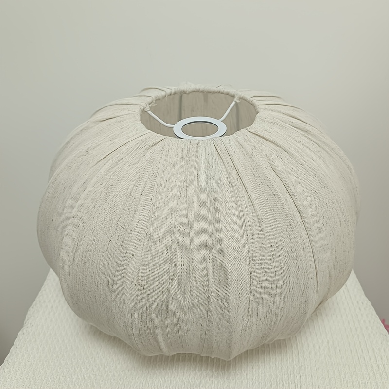 Simple Large Burlap Round Pumpkin Shade, Linen Lampshade With E27 Socket, Compatible With Style Pendant Light Fixtures (shade Only)