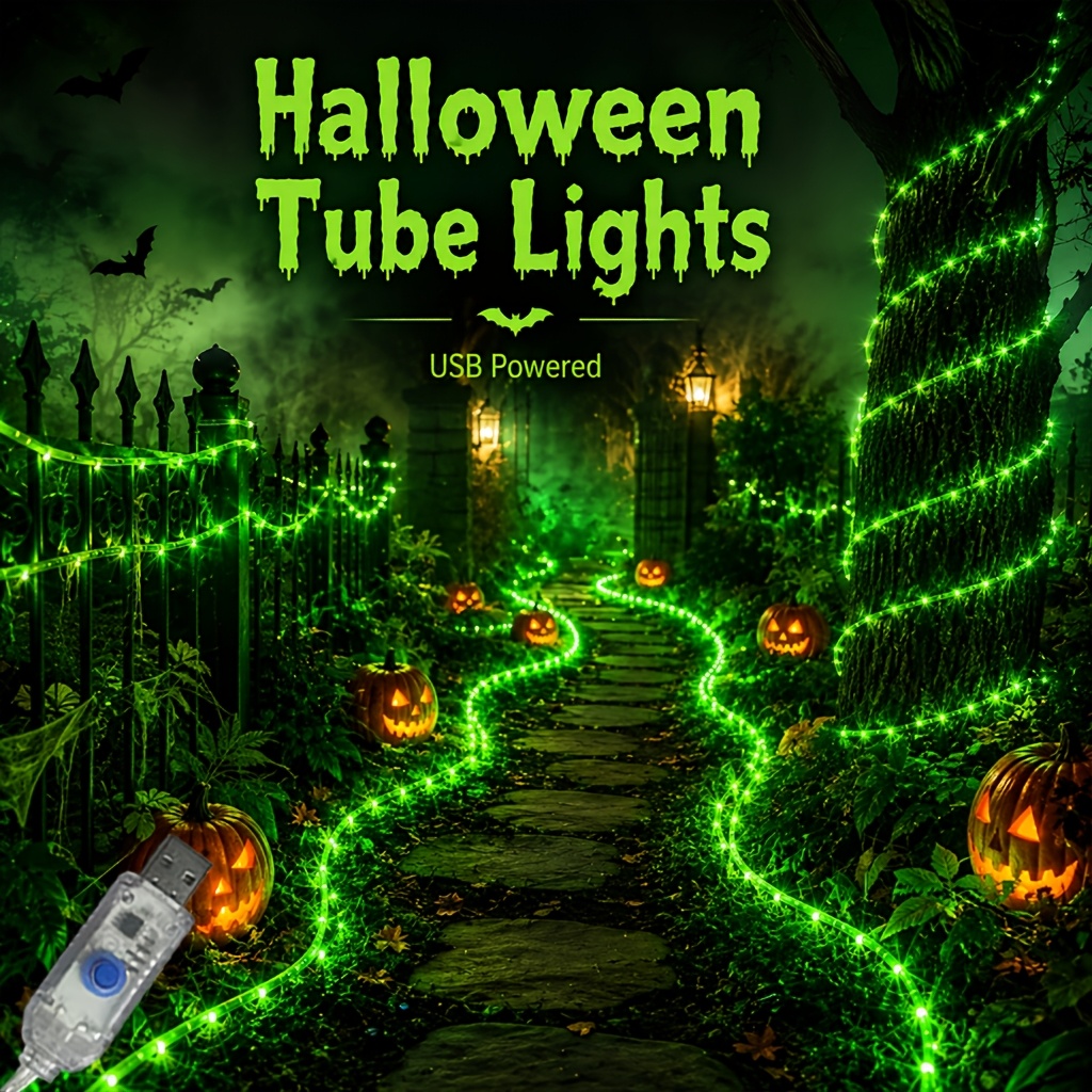 1er Pack USB-Schlauchleuchte für den Außenbereich, LED-Lichterkette im Märchenstil, mit 12 Beleuchtungsmodi * Gartendekorationsleuchte, blinkender Außen-Lichtstreifen * für Hof, Garten,