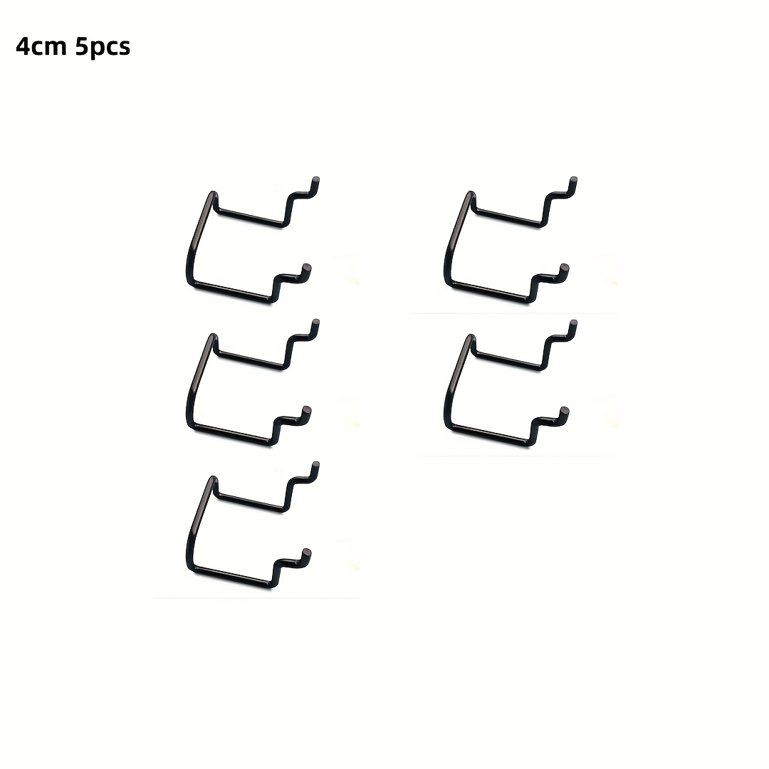 TEMU 5/10pcs Pegboard Hooks, 4c/8cm Pegboard Round Hole Storage Hooks, 4mm Solid Thickened Hooks Suitable For 1inch Pegboards, Headphone Keyboard