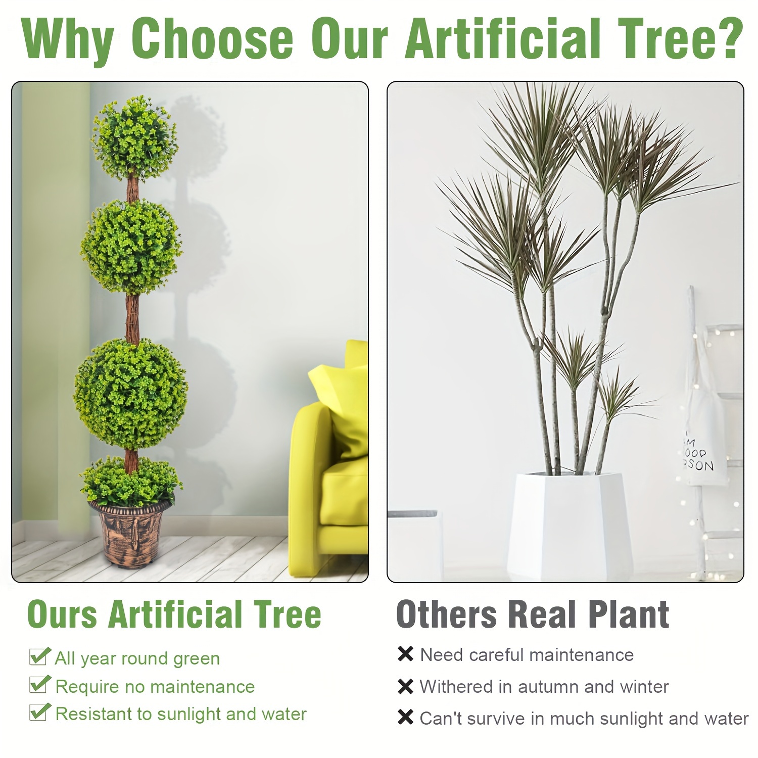 Árboles artificiales para decoración del hogar en interiores, plantas  falsas y plantas artificiales para interiores, plantas falsas artificiales
