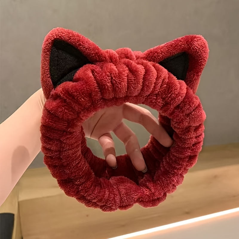 E-shop ./2 Stk. Gesichtswaschen, Make-up-Stirnband, hochwertiges Cartoon-Stirnband mit stehender Katze, Maske, Haarband, Kopfbedeckung für lose Haare,