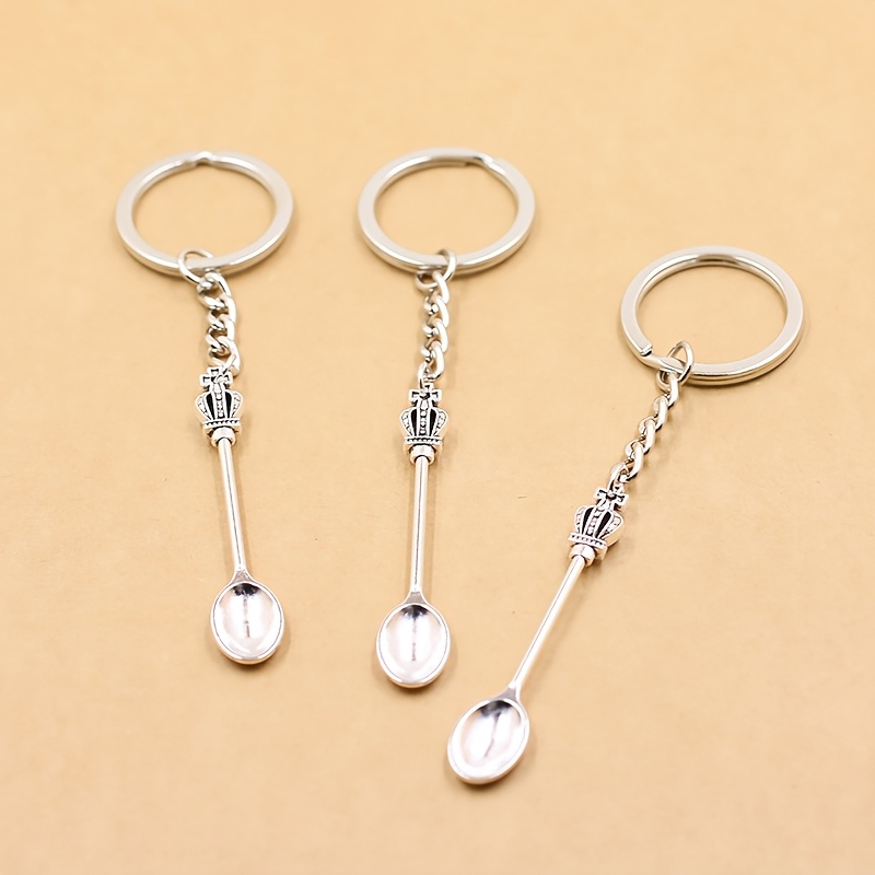 12pcs Spoon Alloy Keychains, Wallets, Backpacks, Car Headphones, Accessories, Gifts, Party Favorites Gift For