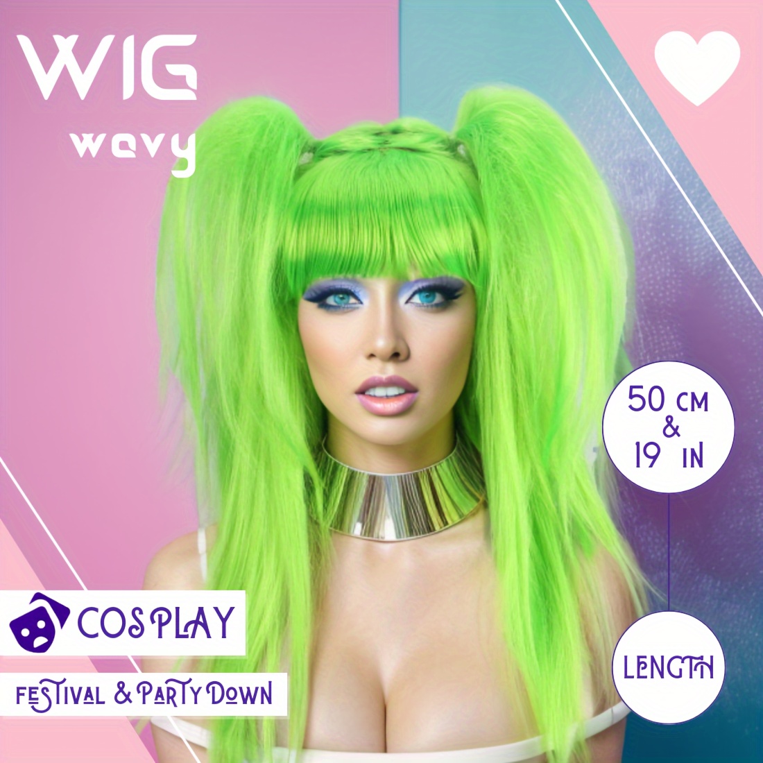 Pferdeschwanz-Perücke – 56 Cm Lang, Glatt, In Hellbraun, 2 Stück Für Cosplay & Styling
