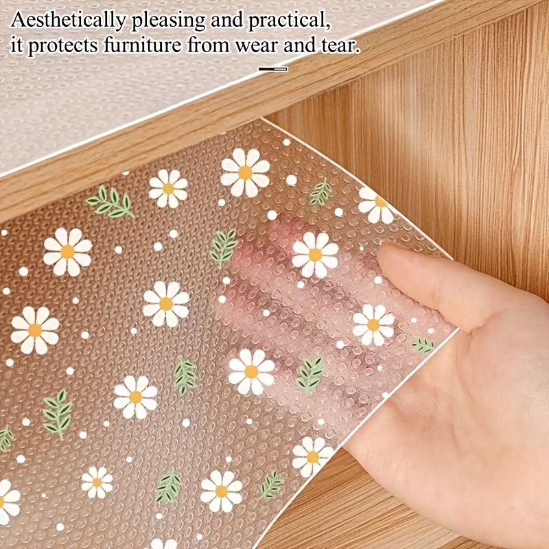 TEMU 1 Roll Consmy Waterproof Eva Shelf Liner & Non-slip Drawer Mat Suitable For Refrigerator, Cabinets, Shelves - -free Installation, Easy Clean