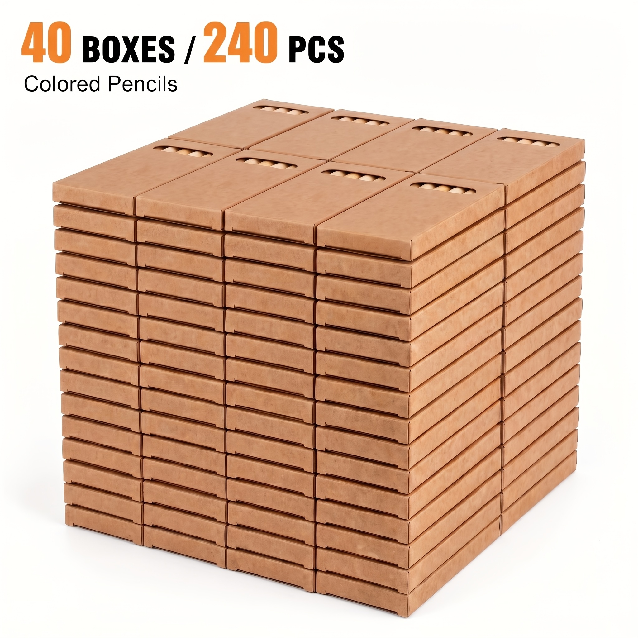 TEMU 40 Boxes/240pcs Mini Natural Wood Colored Pencils Portable Set, Cardboard Box Short Colored Pencils, Portable Sketching Painting Stationery For