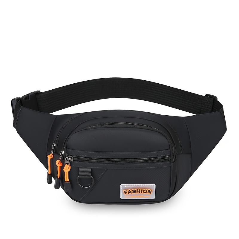 E-shop Große Kapazität Sportgürteltasche, verstellbarer Schultergurt, Anti-Diebstahl Brust Rücken Crossbody Tasche, Stoffmaterial, Reißverschluss