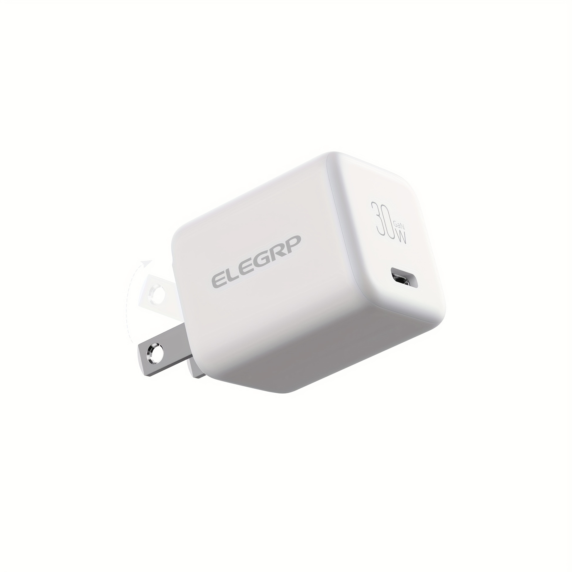 

Elegrp 30w Usb C Gan Charger Cube, Pd Power Delivery Fast Type C Charging Block, Wall Charger With Foldable Plug For 14/13/12/11, Xs/xr/x, Ipad, Pixel, Airpods, Galaxy And More