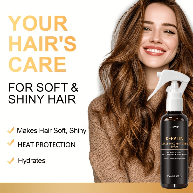 gswp keratin hair spray frizz provides heat protection and   care suitable for all hair types   a great gift 100ml Product details 3