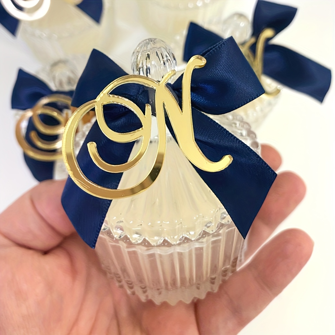 TEMU 2d Flat, 6/11/14pcs Exquisite Acrylic Golden Letter Chocolate Bar Sign, Suitable For Baptism, Children's Initial Decorative Box Banner, Wedding,