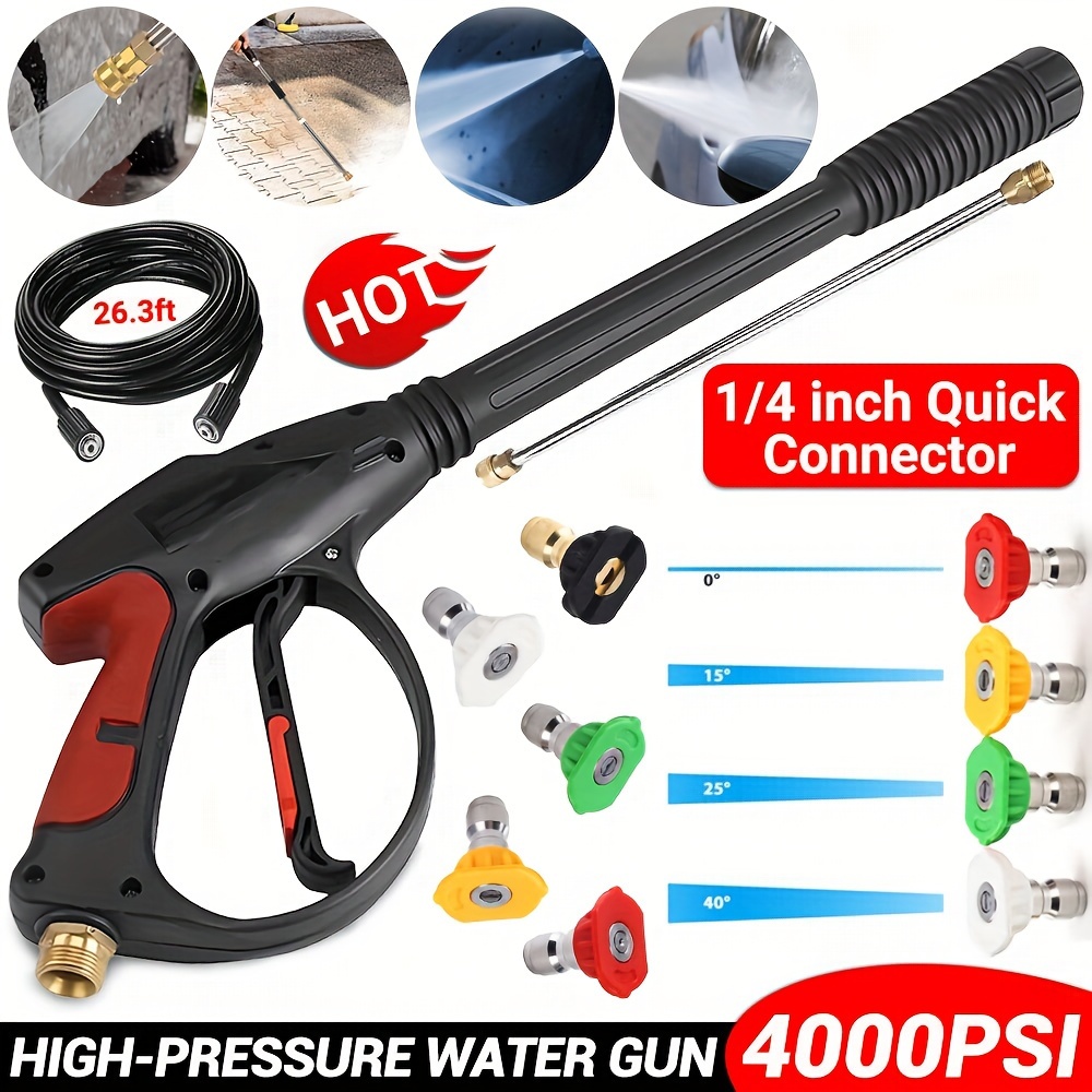 

4000psi High-pressure Washer Kit, 1/4 Inch Quick Connect, Stainless Steel Exterior , Connector, Plastic Material