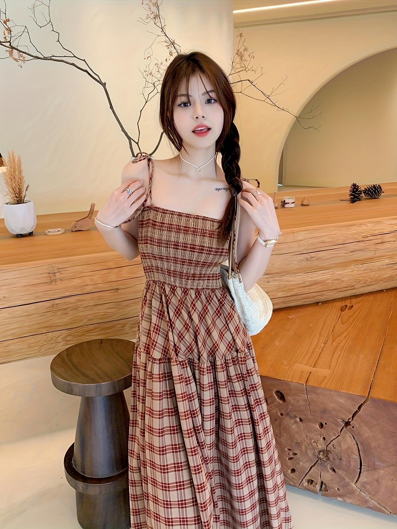 美品　uhr Checkered Tiered Dress 1-2y Checkered Tiered Dress – Uhr Online store