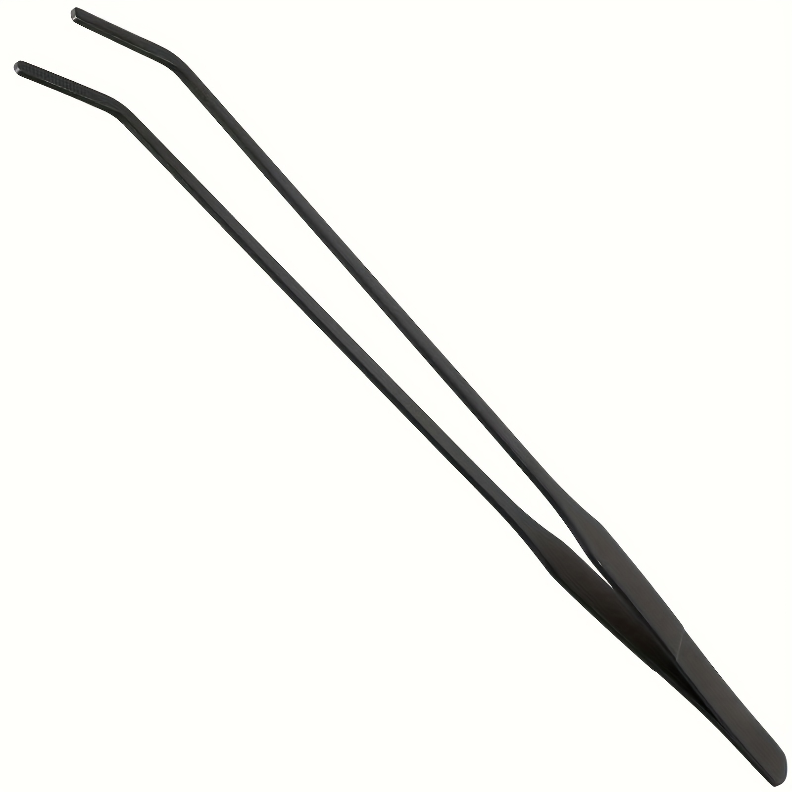 15 Inch Black Curved Aquarium Tweezers - Stainless Steel Rust-resistant Carbonation Coating, Long Reptile Feeding Tongs For Aquatic Plants, Lizards, , & Fish Tank Maintenance