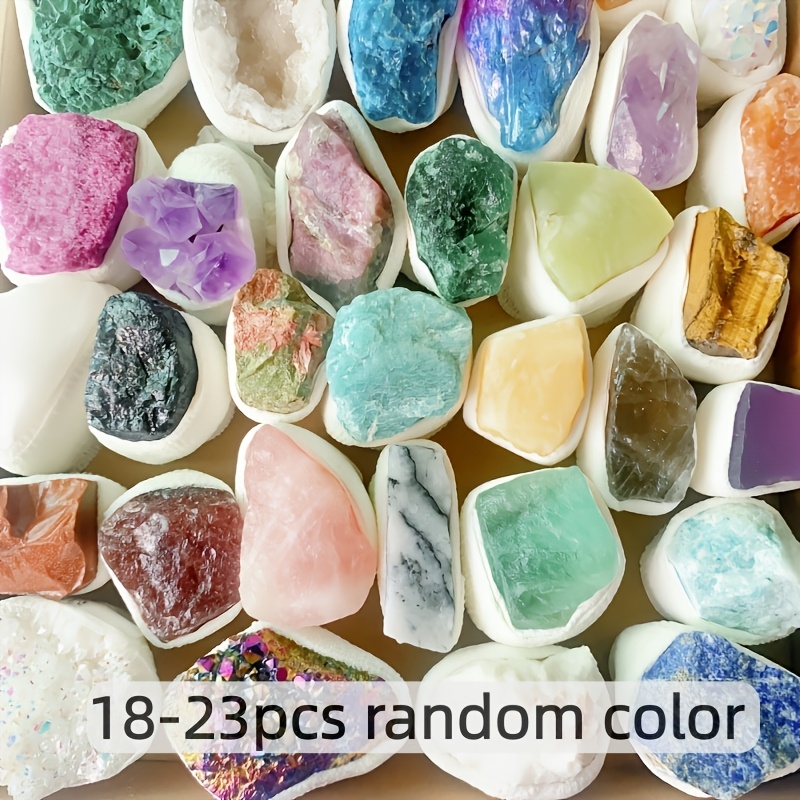 Image of 3-5/5-8/10-14/18-23/38-43pcs Mineral Specimen Rock For Decorative Jewelry Carving Crystal Valentine Gift Set Random Color