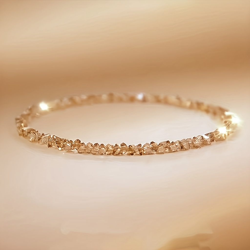 Ice Crystal Blue Bracelet for Women, Stackable Light Luxury Design