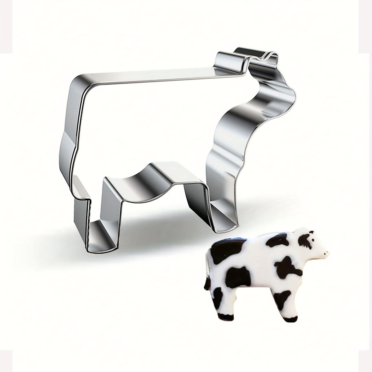 Image of Easter Stainless Steel Cookie Cutter Farm Cow Diy Cake Mold Baking Cutter 1pc