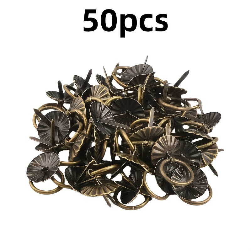 TEMU 50pcs Handmade Iron Door Knockers, Bronze End Vintage Style Decorative Door Rings, Retro Metal Door Hardware For Home/gate/ Cabinet, Rustic