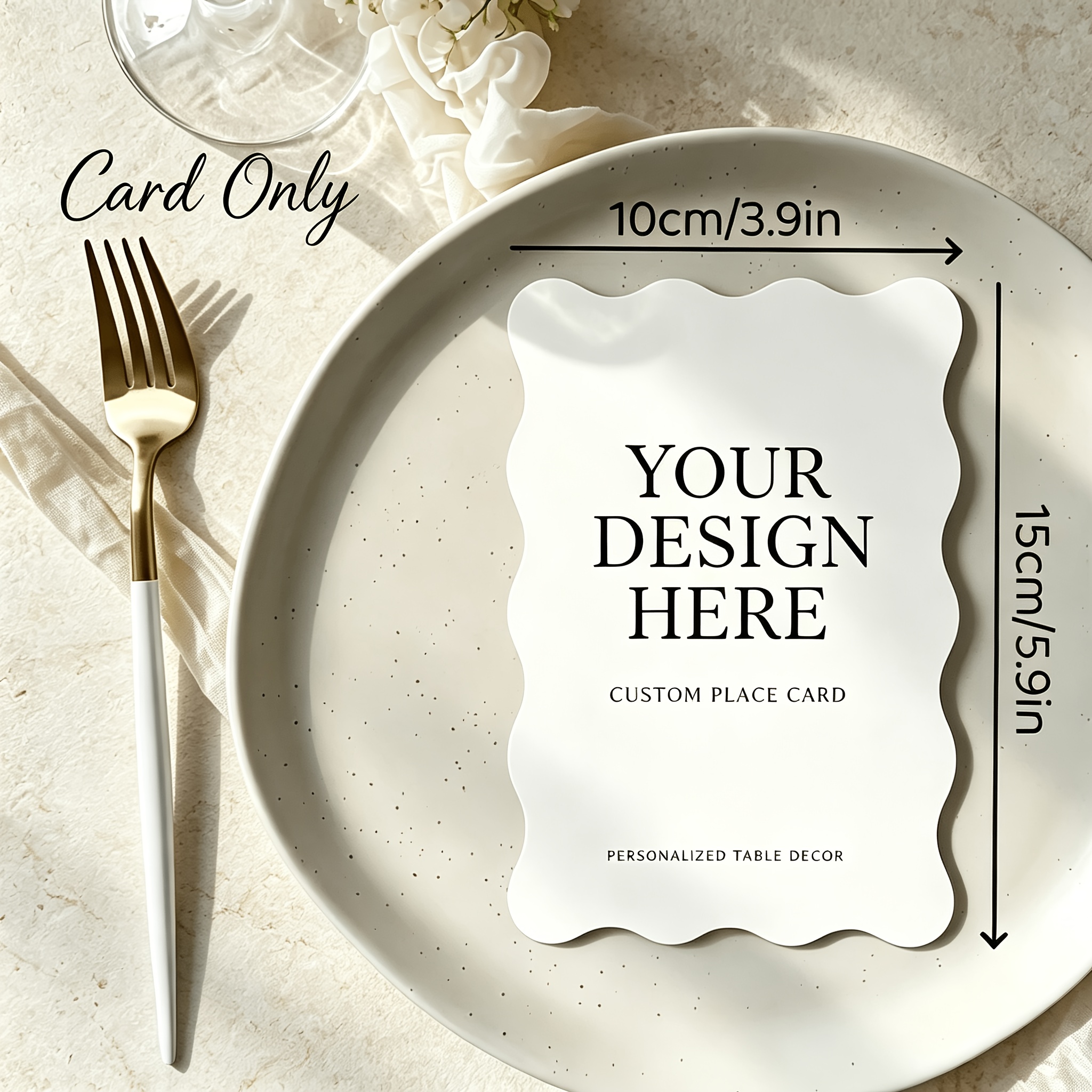 TEMU Custom Wavy Edge Wedding Invitations Suitable For Weddings, Bridal Showers & Engagement Parties - Personalized Die-cut Irregular Wave-shaped