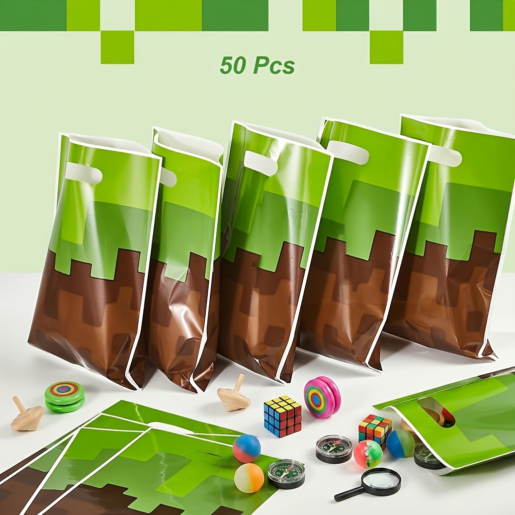 TEMU Regalo para Ella/Él 10-50pcs Bolsas de Favor de Pixeladas, Bolsas de Regalo de Videojuegos con para de , Baby Shower, Temática de Juegos,