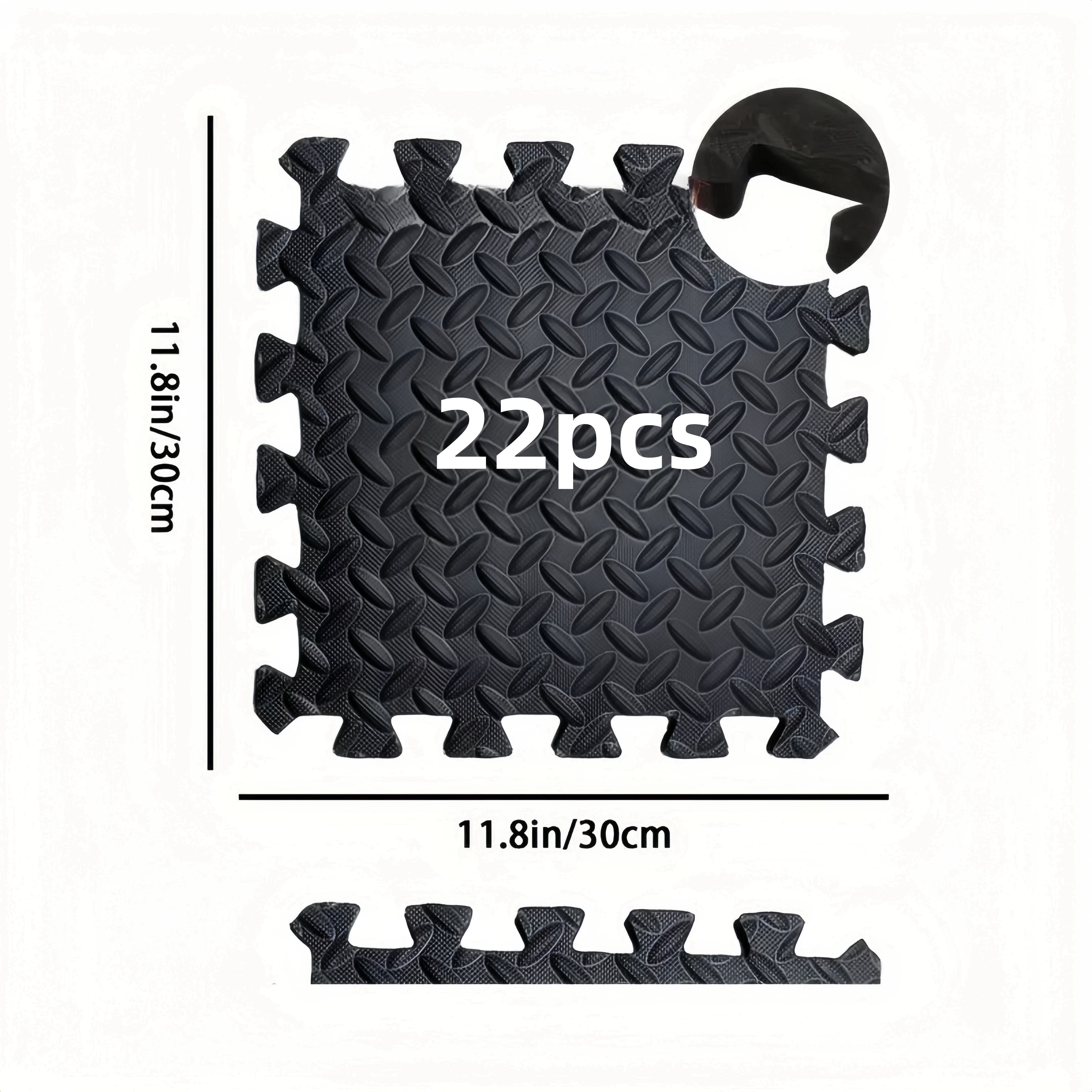 TEMU 22pcs Eva Foam Interlocking Exercise Mat, Non-slip Waterproof Fitness Floor Tiles, 30x30x1cm -
