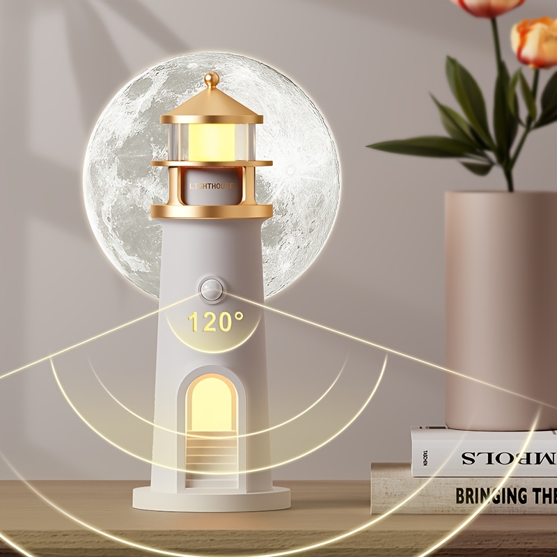 rechargeable led night lamp with motion sensor moonlight projection and creative   for bedroom living room study battery operated 1200mah lithium battery desktop decor details 5