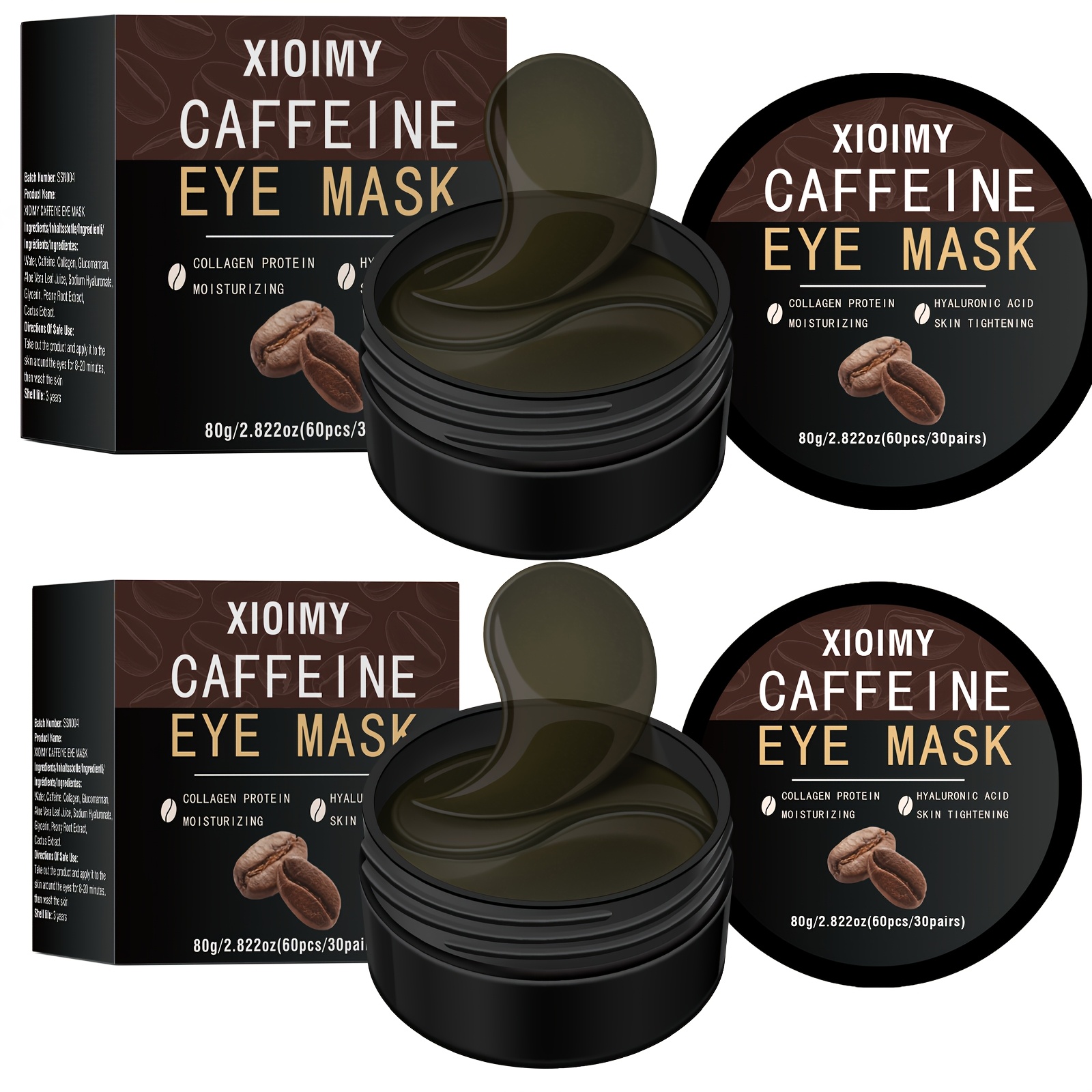 Image of 2pcs Eye Mask And Collagen Eye Mask, Powerful Moisturizing, Delicate, Firming The Skin Around , The Skin Radiance, Making The Elastic, Bidding Farewell To And Dullness, Eye Care, Skin Care, Eye Mask