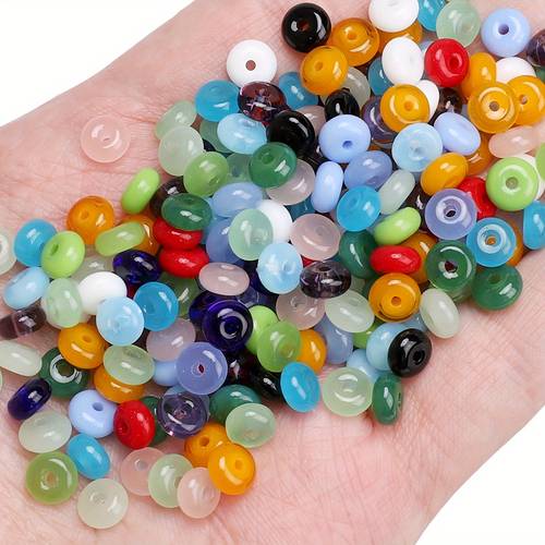 2d flat 115pcs random color mixing 6mm shaped beads vibrant flat round candy colored loose beads for creative jewelry making additions and craft projects