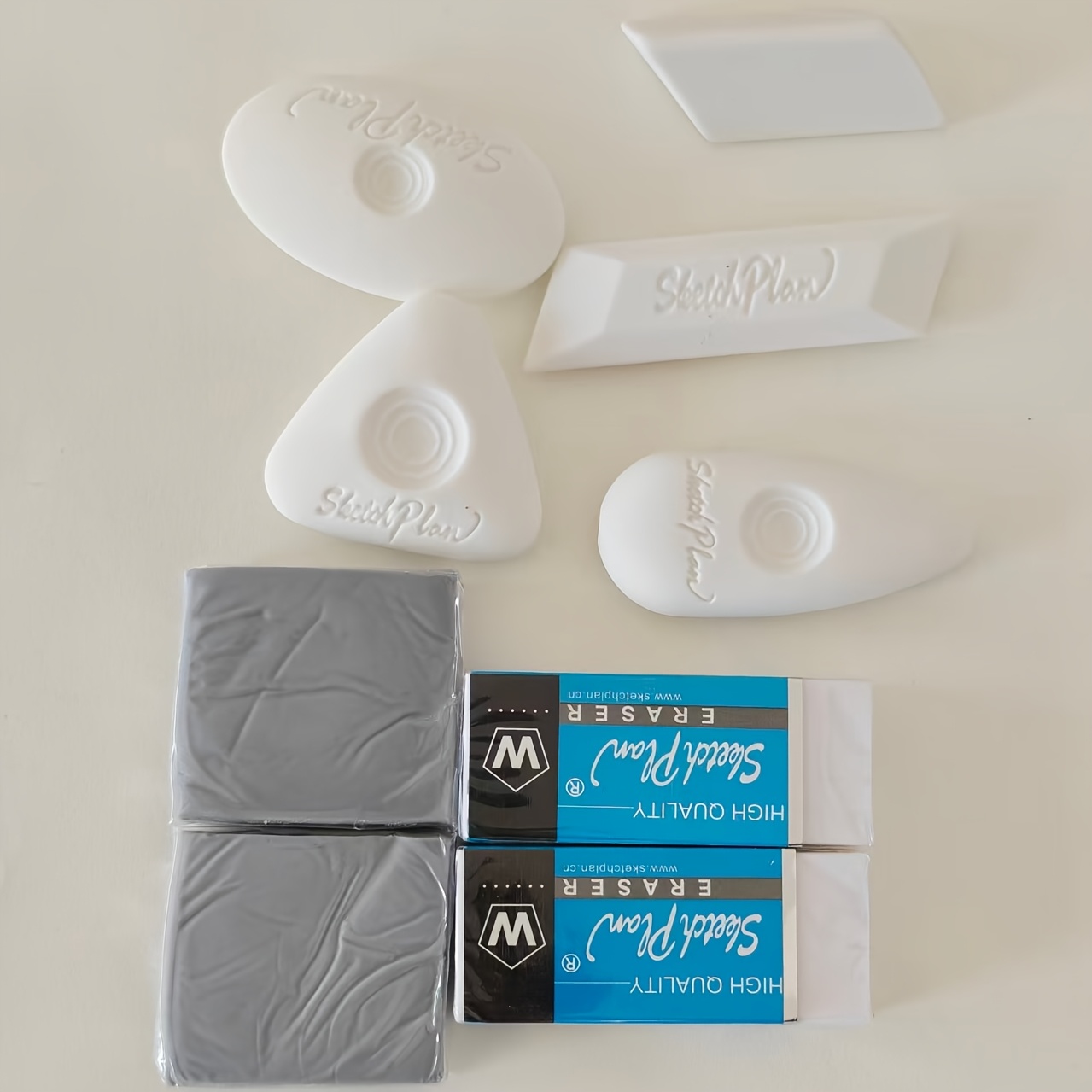 TEMU Of Sketch Plan Art Erasers (5 Highlight Erasers + 2 Moldable Erasers + 2 Erasers) - High-quality Thermoplastic Rubber For Drawing And Sketching,