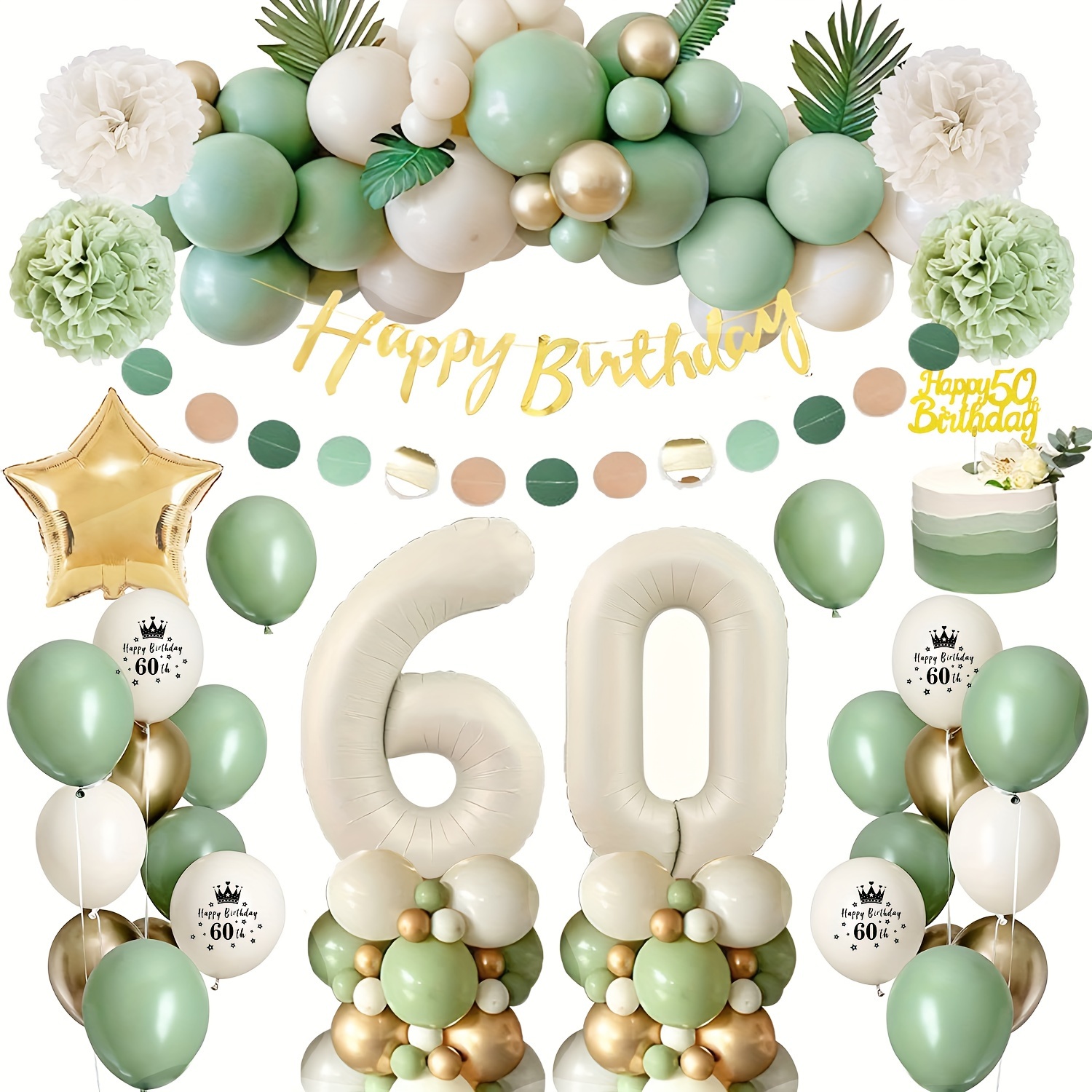 9 piezas de decoración de cumpleaños número 50 cumpleaños 50 centros de  mesa para decoración de mesas, saludos a 50 años, decoración de mesa de  panal