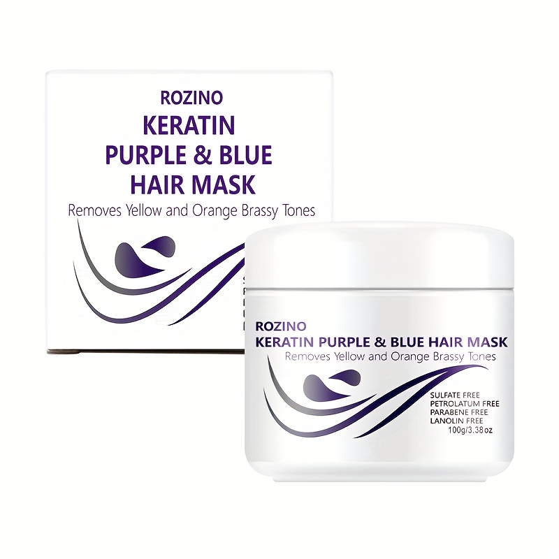 Image of [instant And Long- ] 100g Purple Hair Mask, Containing Keratin, Biotin And Hair Care Ingredients, Refreshing And Non-greasy Texture, Of Frizz, Instant