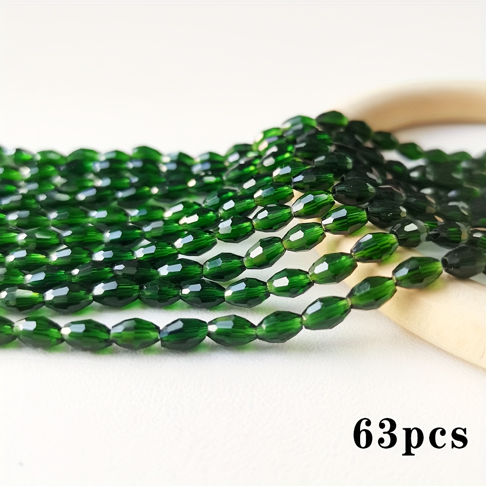TEMU 63 pièces de perles de foncé, accessoires de perles 4*6 mm pour la fabrication de bijoux DIY, bracelets, , matériaux d'accessoires de bijoux