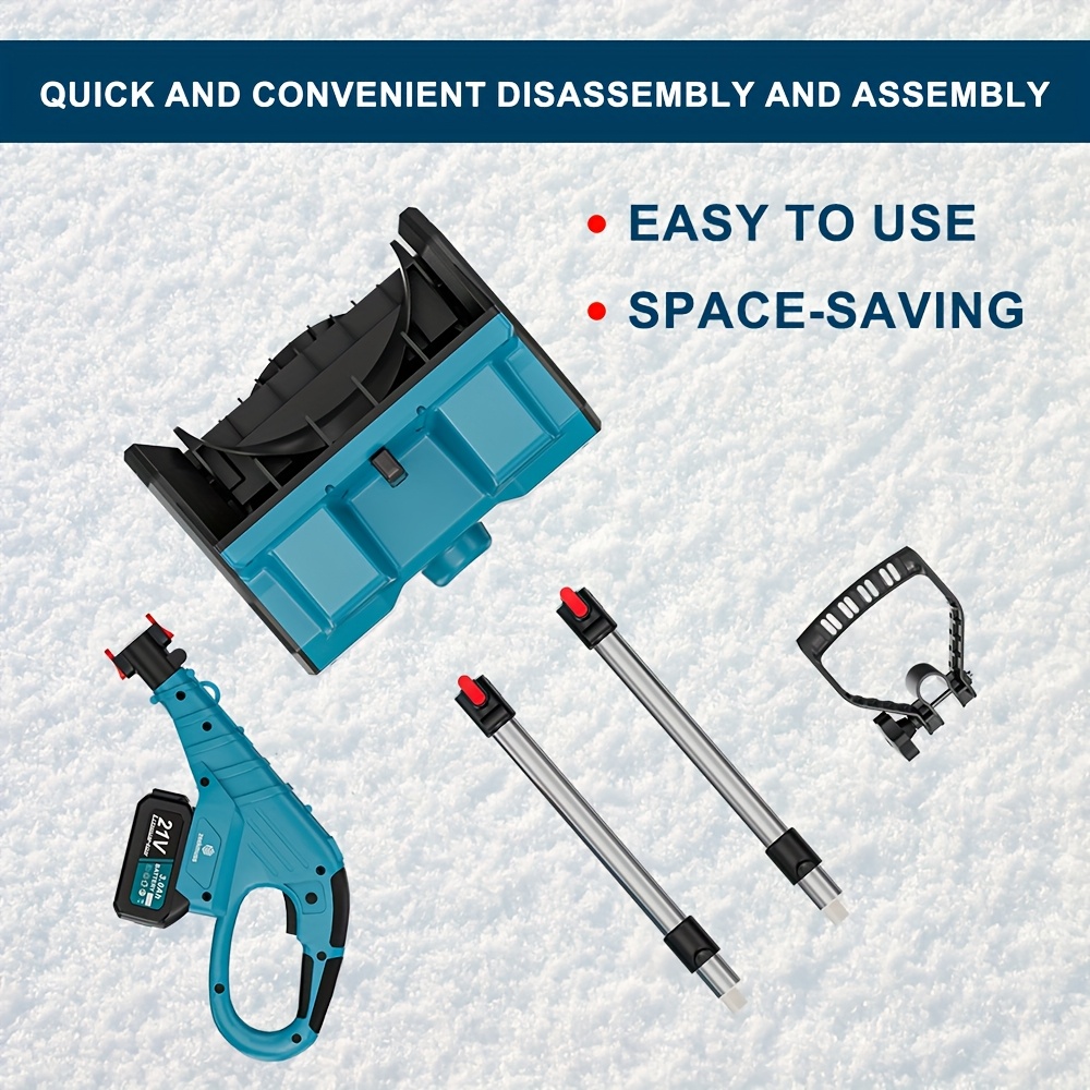 ZEEKMUSS 21V Cordless Snow Shovel Set, 13" Brushless Electric Snow Blower, 2* 21V Li-Ion Battery Packs with Adjustable Handle And Safety Switch for Driveways, Patios And Sidewalks. 11 ZEEKMUSS 21V Cordless Snow Shovel Set, 13
