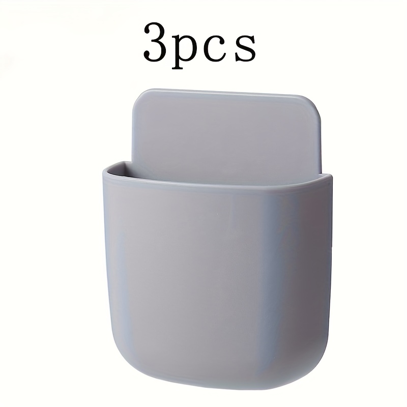 3pcs Remote Control Storage Box | Wall-mounted Bedside Shelf | Remote Control Storage | Punch-, Utility Racks