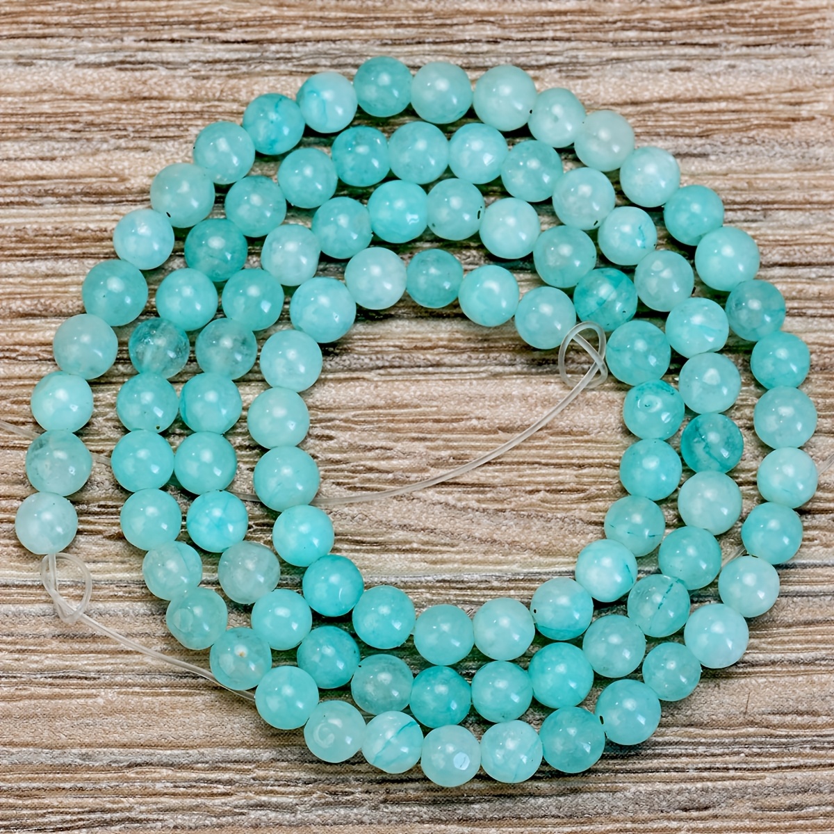 TEMU Perline Sciolte in , Perline Tonde Lucide di Amazonite da 4mm per Creazione di Gioielli, Accessori Fai da Te per Gioielli da Donna, Accessori a