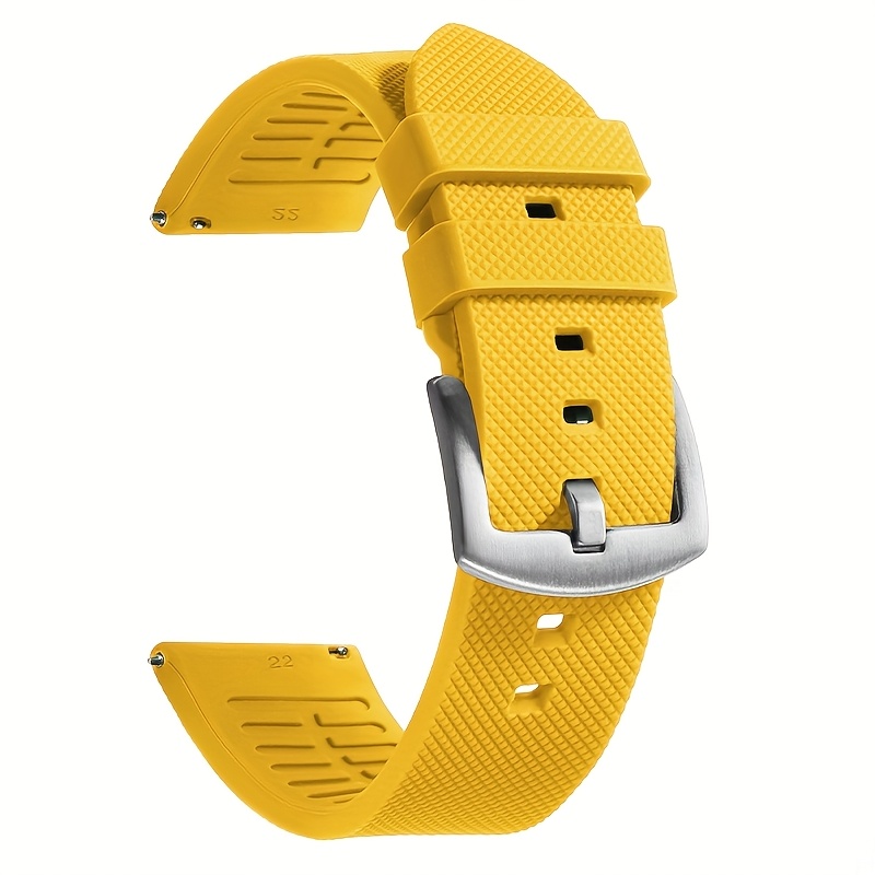Image of Fine Grid Pattern Silicone Watch Band, Compatible With Galaxy Watch 5/4/gear S3/watch 4/3/gt2-3 Pro, Waterproof Sports Watch Strap For Men And Women, In 20mm And 22mm Sizes