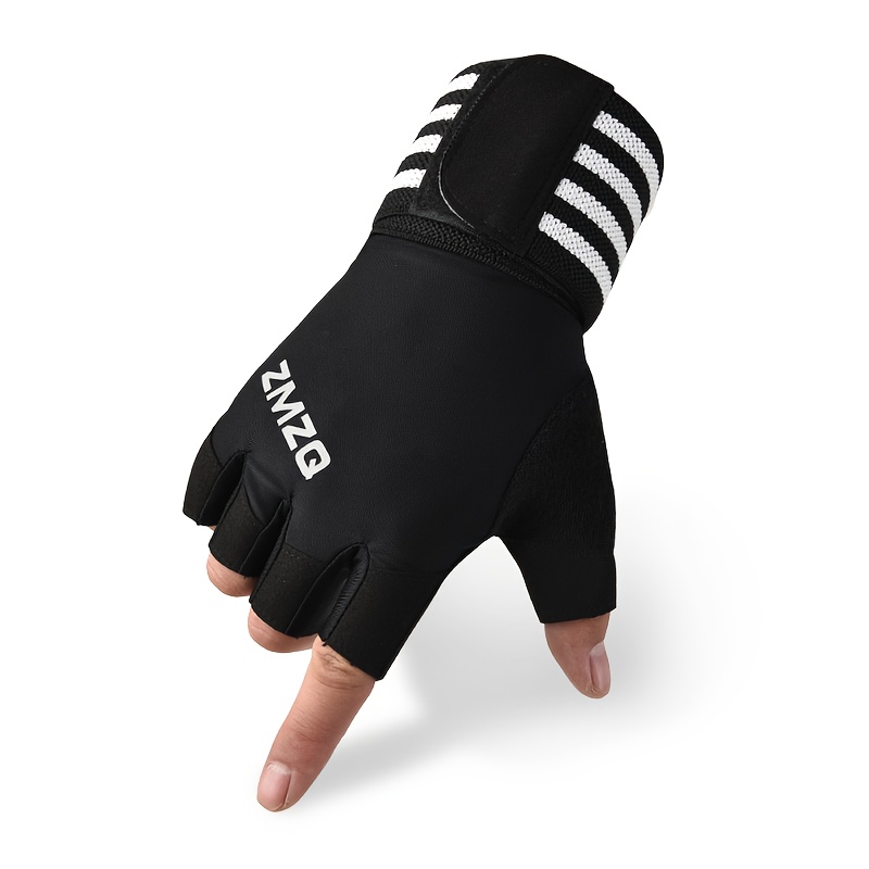TEMU Gants d'haltérophilie pour fitness hommes et femmes, protection de poignet, équipement d'exercice demi-doigts antidérapant, traction