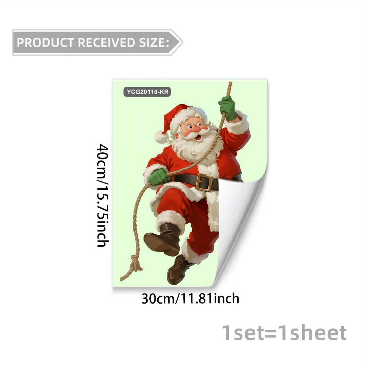 Image of 1pc New Christmas Santa Claus Wall Sticker Bedroom Living Room Bathroom Background Wall Sticker Beautifying Decorative Wall Sticker Ycg20110