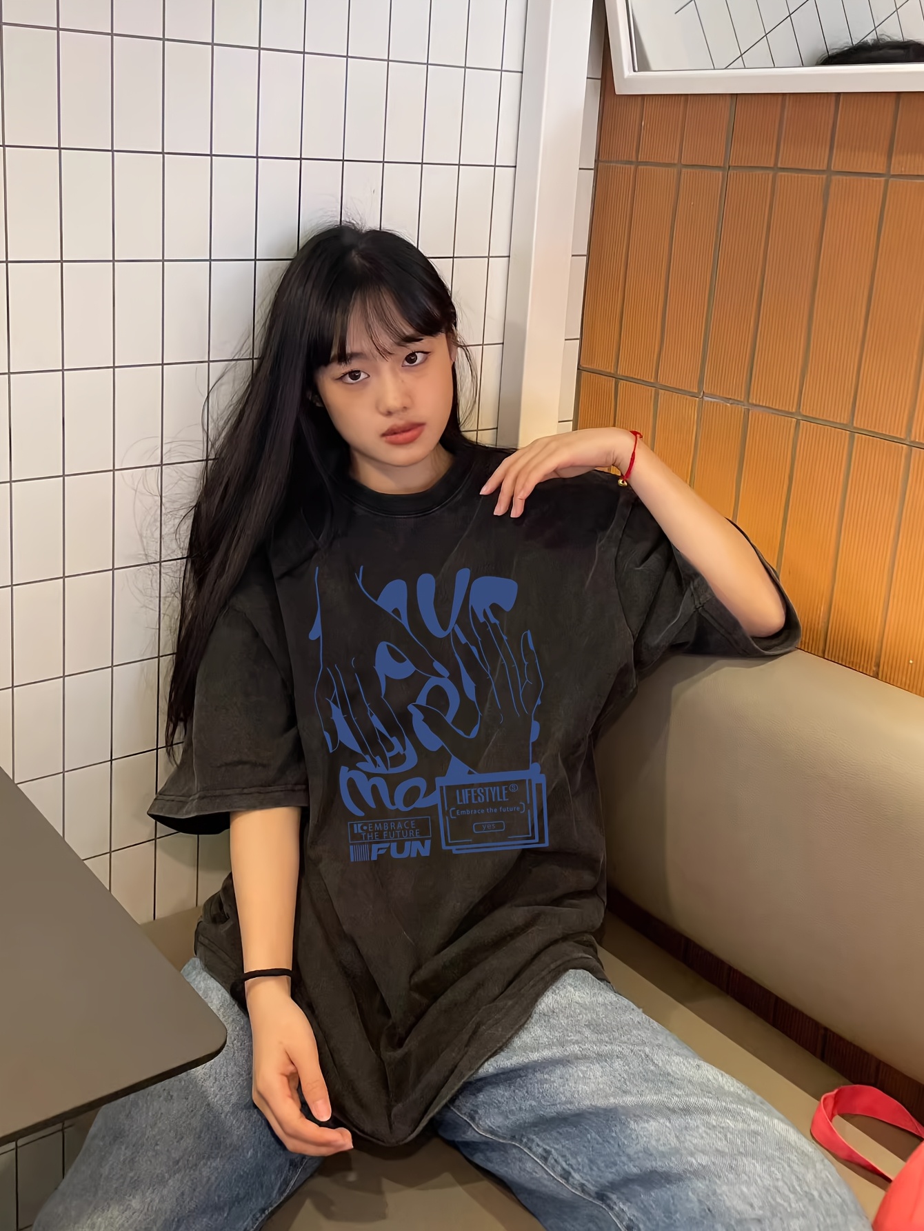 camiseta vintage algodón corte oversized Temu Uruguay