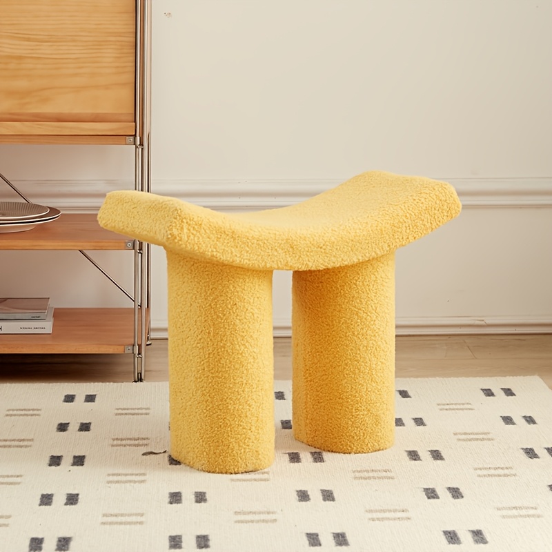   plastic living room creative low stool household entryway minimalist small stool shoe bench   shoe changing stool lamb wool   shoe changing stool Product details 6