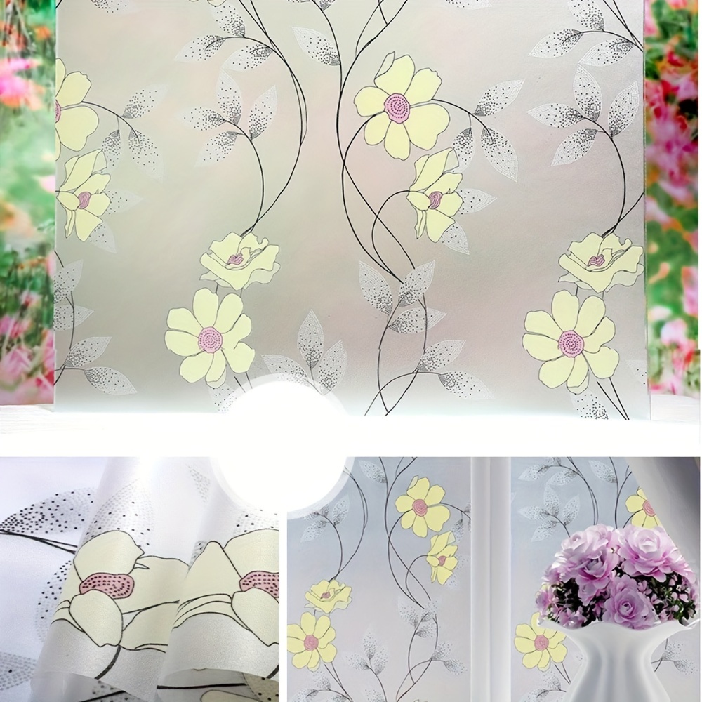   pvc window privacy film peel and stick frosted glass covering for home decoration uv blocking heat control self   for bedroom kitchen bathroom doors and windows details 6