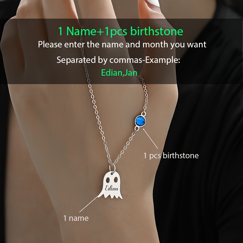 Custom Halloween Delicate Name Necklace, 18K Gold Plated