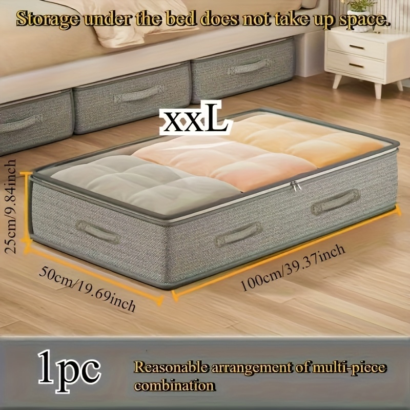 E-shop 1-teilige Unterbett-Aufbewahrungsbox – Faltbarer Stoff-Wardrobe-Organizer, geeignet für Decken Bettdecken | Platzsparendes Design,